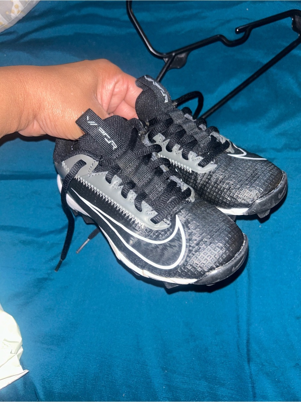 Nike Kid Football Cleats with White Swoosh